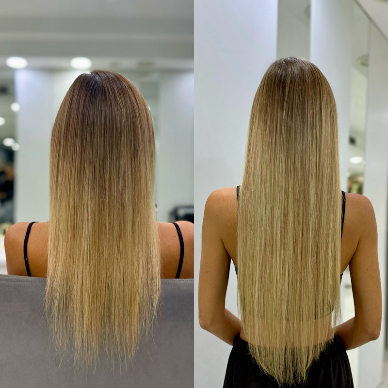 До и после: длина и объём. Фото: Makarova Hair Studio