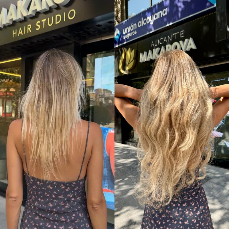 До и после: локоны. Фото: Makarova Hair Studio